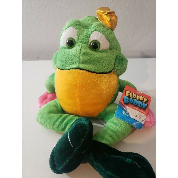 FLUFFY BUDDY FROG 12" PLUSH STUFFED TOAD WITH TAGS - Picture 3 of 4
